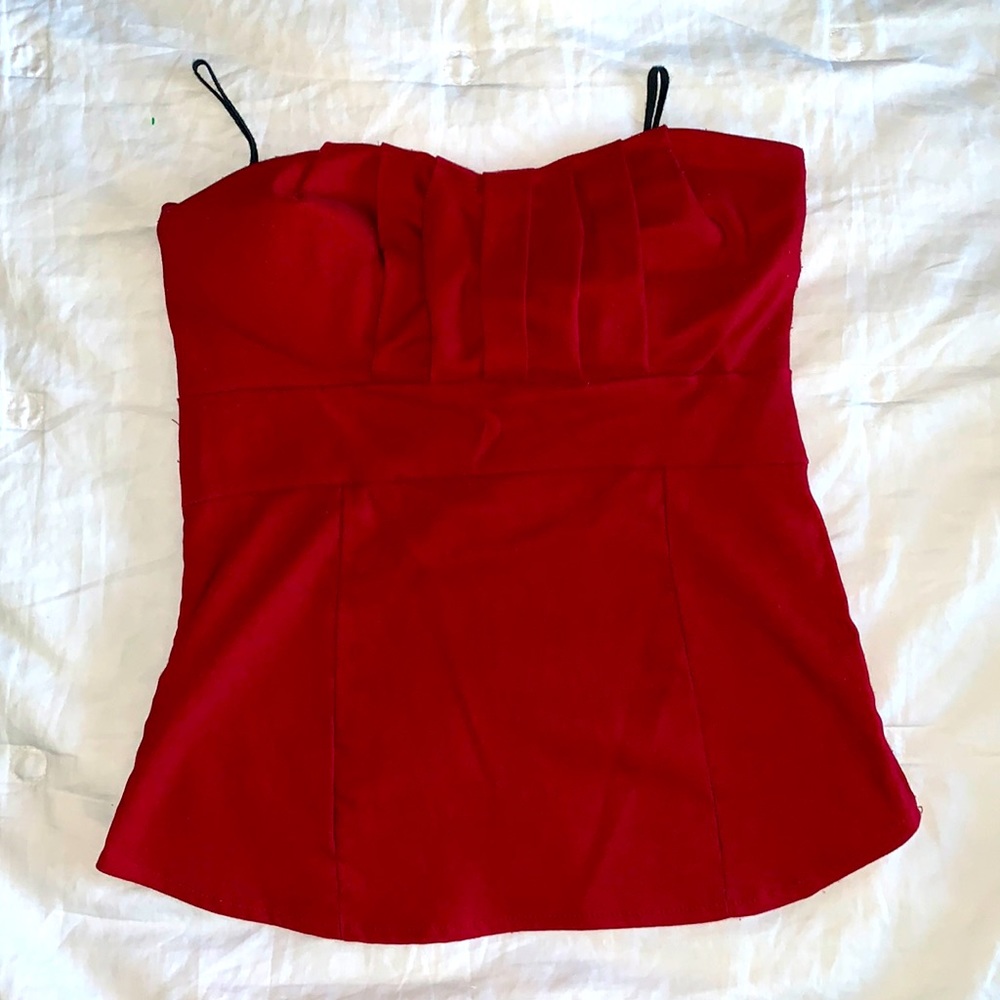 PYRAMIDE Cherry 🍒 Red Halter w/ padding & zipper (M)